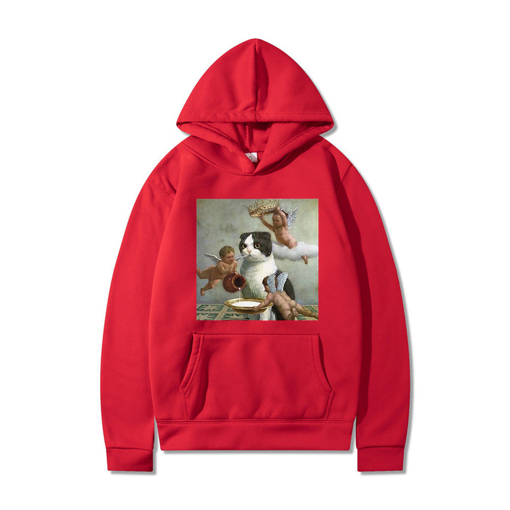 Cute Angel & Cat Matching Couple Sweatshirt