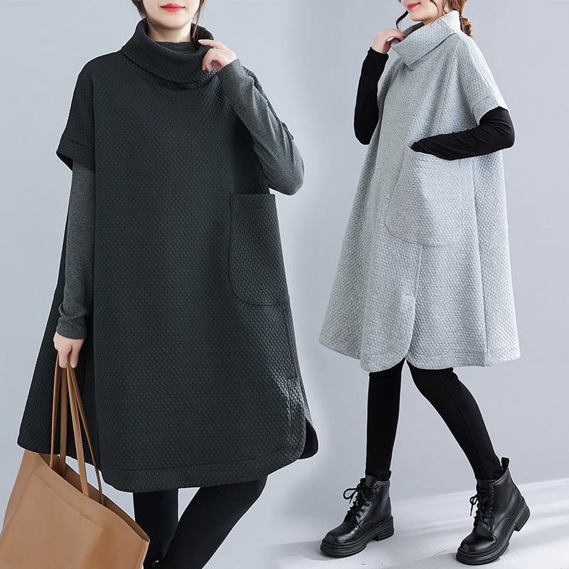Cozy Turtleneck Midi Sweater Dress for Casual Chic Style