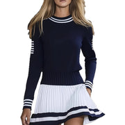 Women's Knitted Striped Dress Sweater Stripes