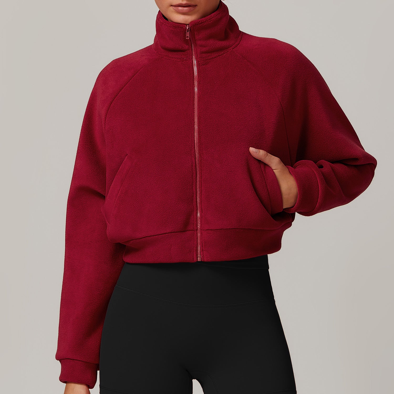 Women's Stand Collar Warm Yoga Jacket