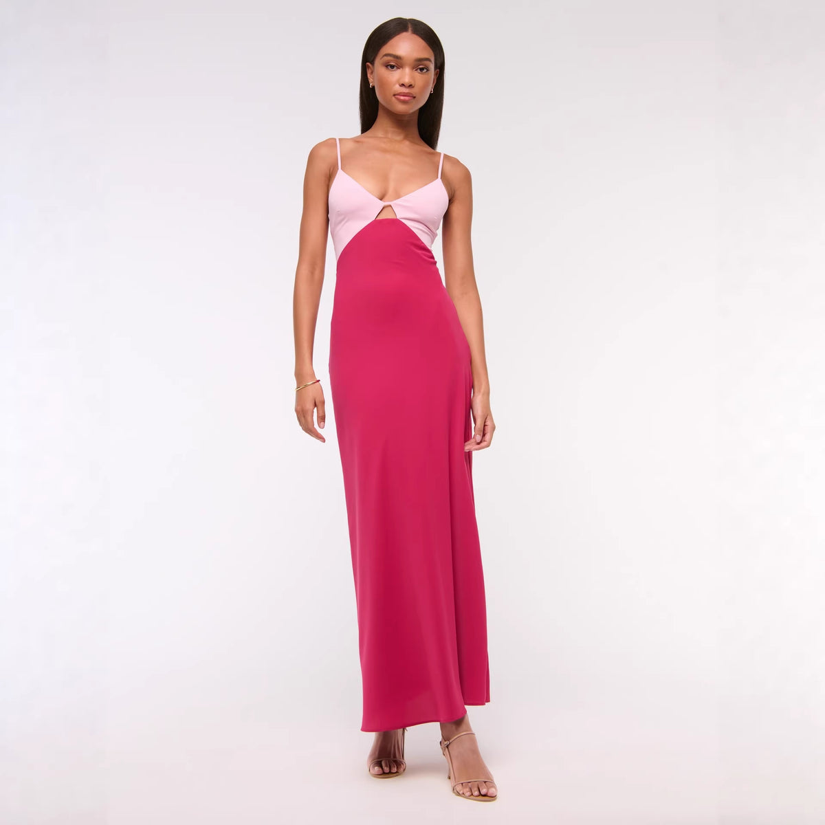 Fitted Backless Strapless Sexy Color-block Dress