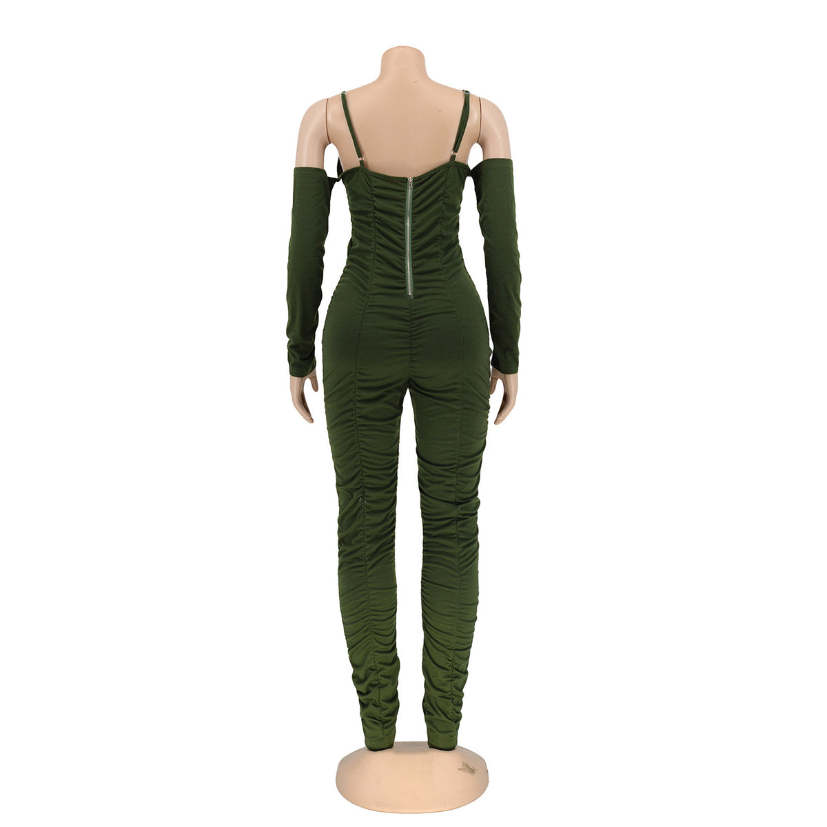 Tight Long Sleeve Spaghetti-strap Women's Jumpsuit