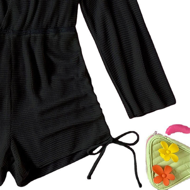 Women's Long-Sleeve Sun Protection One-Piece Swimsuit