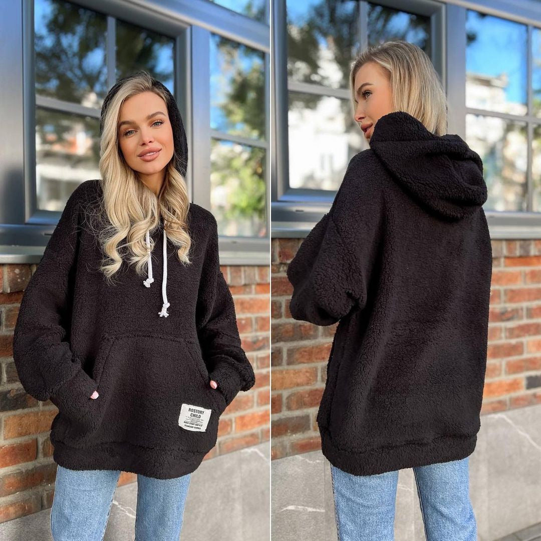 Cozy Flannel Long-Sleeve Pullover Sweatshirt