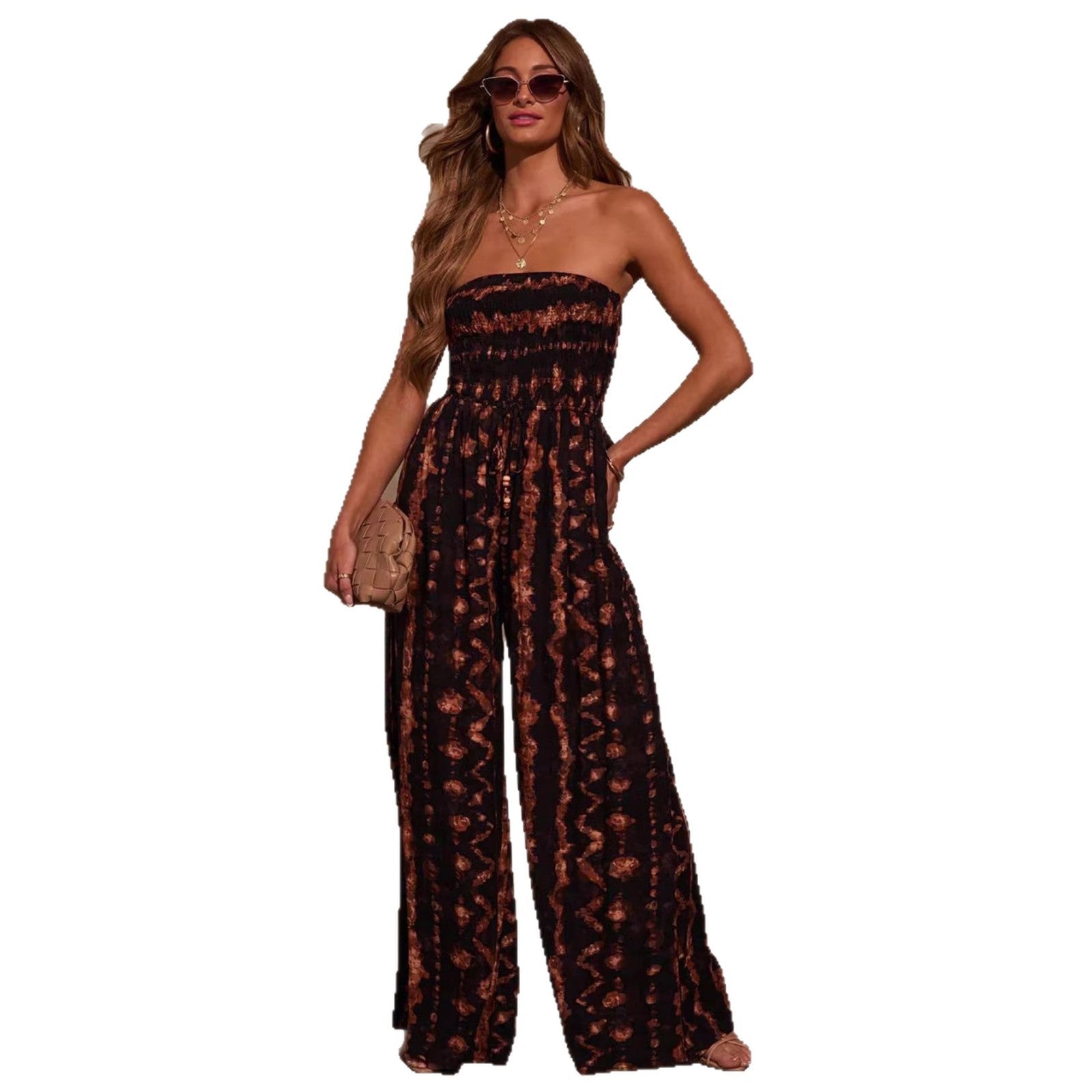 Women's Tie-Dye Halter Wide-Leg Jumpsuit