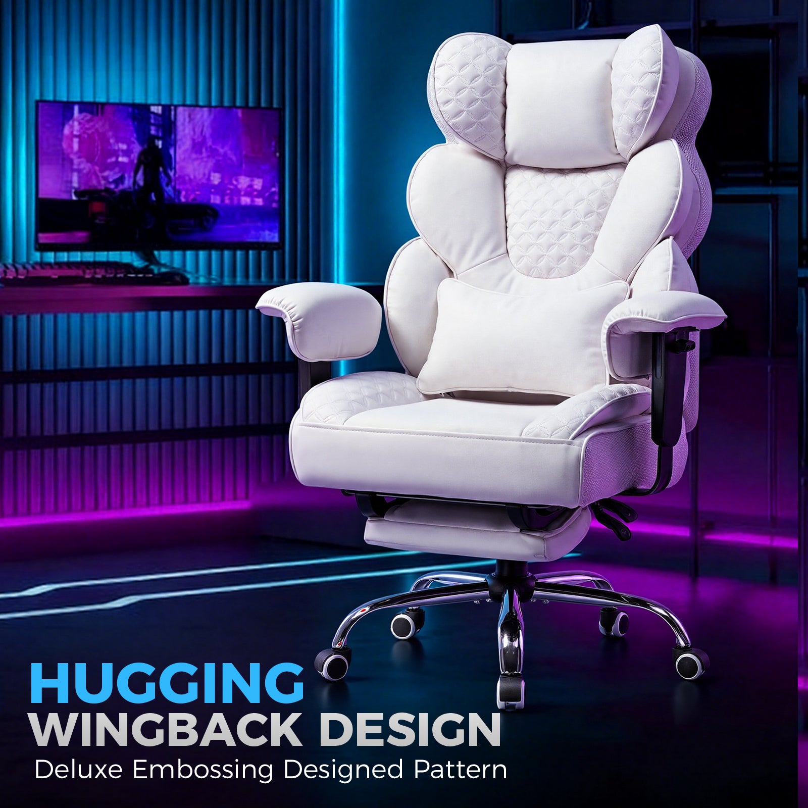 Big and Tall Heavy-Duty Executive Chair with Footrest