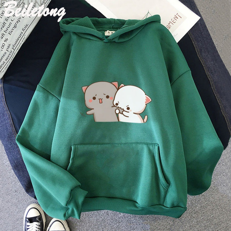 Women's Cartoon Print Casual Hoodie Streetwear Pullover