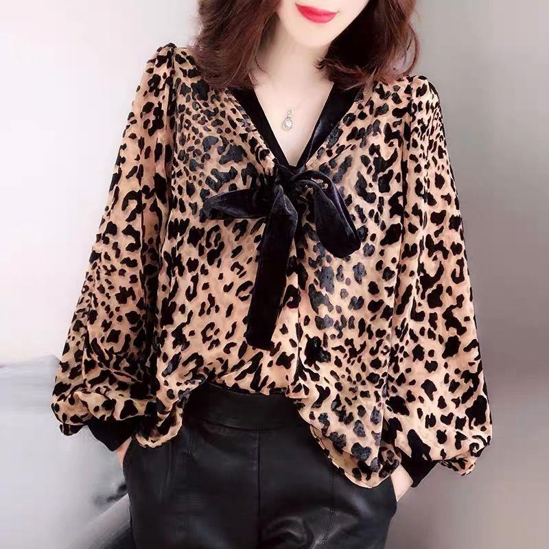 Loose Fashion Slimming Plus Size Chiffon Long Sleeve Shirt