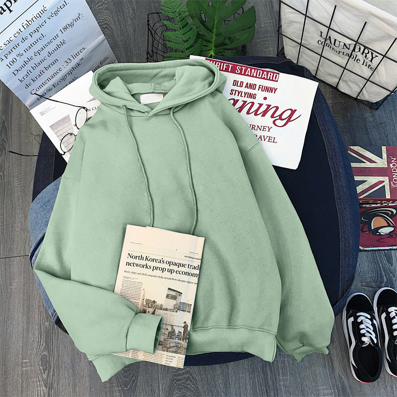 Women's Cozy Solid Color Long Sleeve Pullover Hoodie
