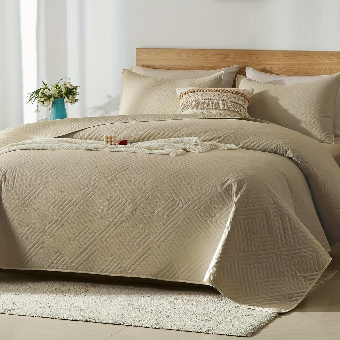 2/3pcs Quilt Set Bedspreads - Soft Cool & Refreshing Summer Quilt Lightweight Microfiber Bedspread - Modern Style Coin Pattern Coverlet For All Seasons - Gifts For The Family
