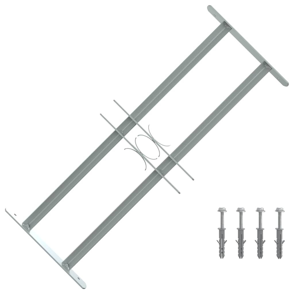 Adjustable Window Grille with 2 Crossbars 500-650 Mm