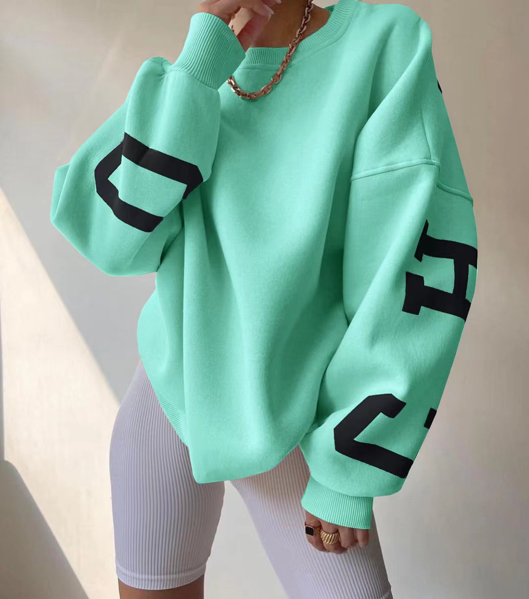 Women's Cozy Printed Thickened Long-Sleeve Sweater