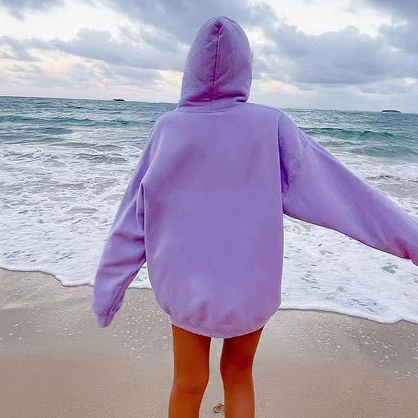 Cozy Fleece-Lined Kangaroo Pocket Drawstring Hoodie
