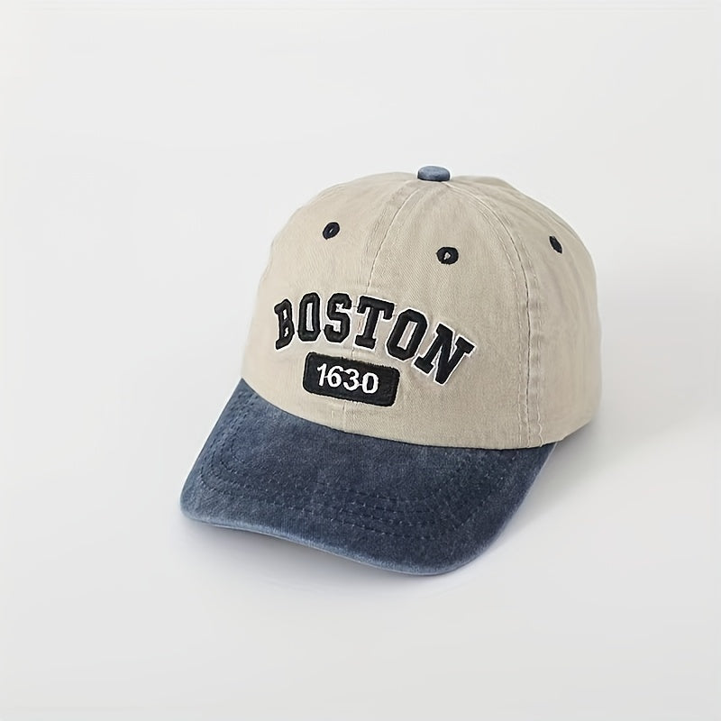 Kids Baseball Cap with 3D Embroidery, Washable Outdoor Sun Hat, Unisex 3-14 Years
