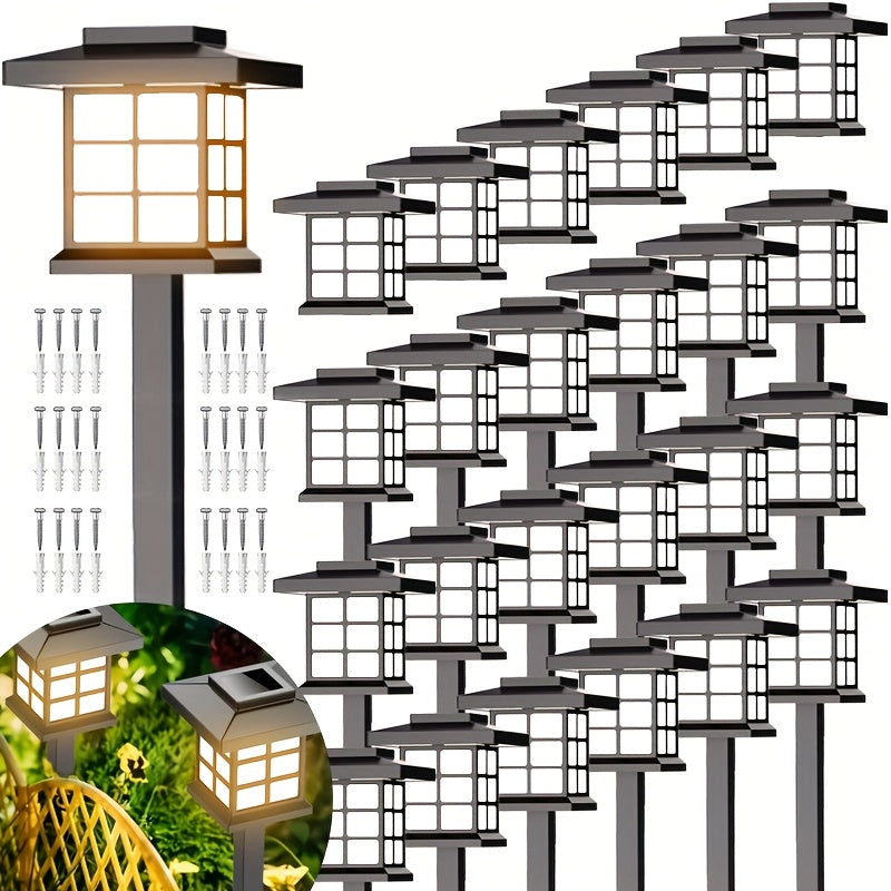 24/12/6 Solar Outdoor Lights, 600mA Solar Path Lights, 10 Hours Long-lasting LED Landscape Lighting Outdoor Solar Path Lights, Solar Garden Lights, Outdoor Waterproof Solar Path Lights, Suitable...