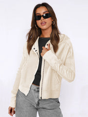 Casual Patchwork Zip-Up Long Sleeve Cardigan Sweater