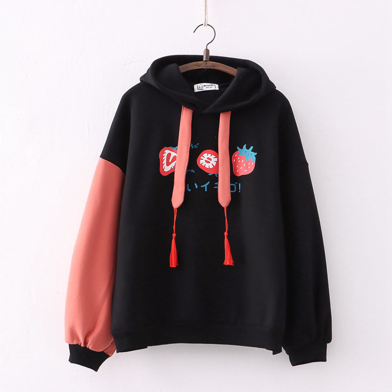 Plush Tassel Hooded Pullover Cozy Thick Sweater