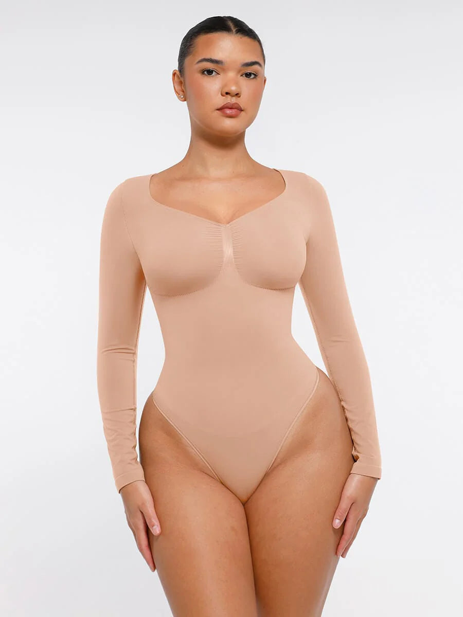 Seamless Chest Support & Tummy Control Thong Bodysuit
