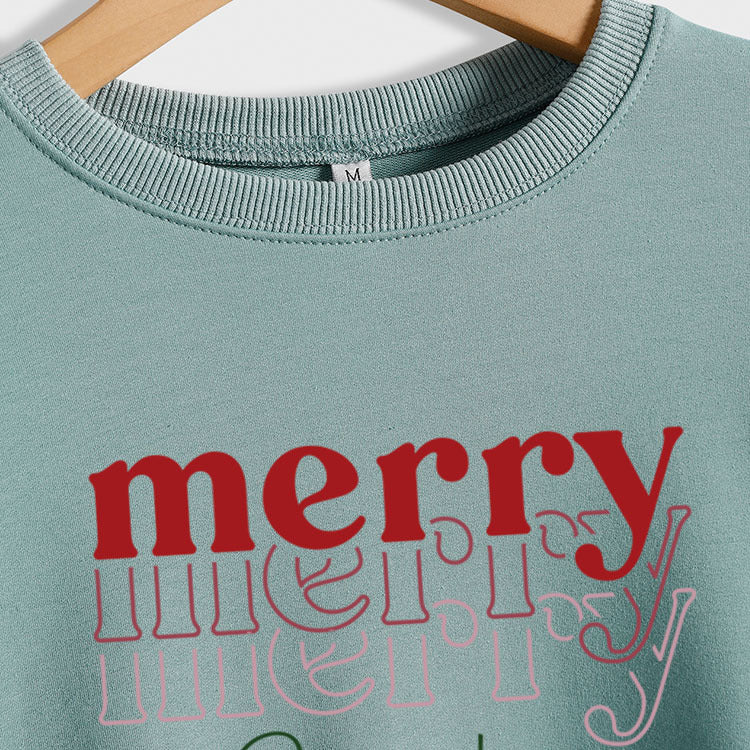 Women's Festive Letter Print Christmas Long Sleeve Sweater