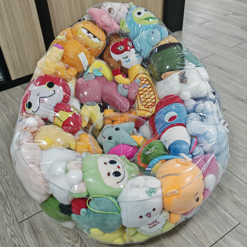 Transparent Stuffed Animal Bean Bag Storage, Extra Large Durable Storage Chair, Zippered Cover, Suitable for Organizing Plush (Toys Not Included), Closet Storage and Organization System