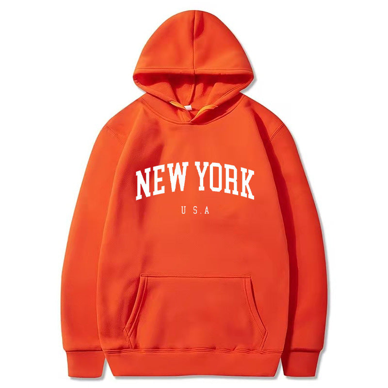 Women's Velvet Padded Printed Casual Sports Hoodie