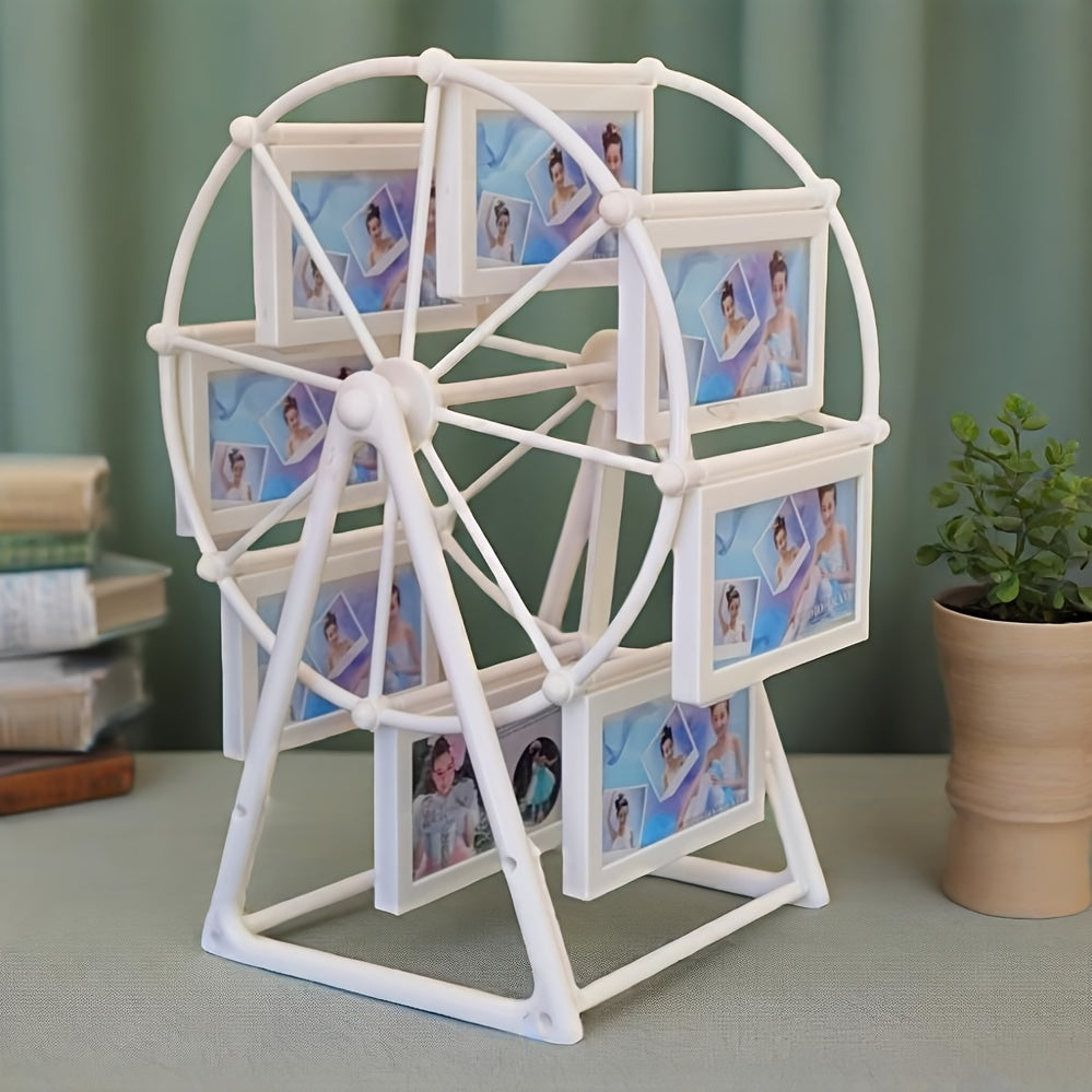 [8pcs Ferris Wheel Frame] 8pcs Vintage Rotating Ferris Wheel Photo Frame - 4-Inch | Exquisite Decor for Living Room, Bedroom, Or Desk | Perfect Gift for Valentine's Day, Birthdays, And Christmas