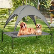 Elevated Dog Bed Heavy-duty X-large Elevated Dog Bed With Canopy - High Quality & Portable Outdoor/indoor Bed, Supports Up To 110 Lbs, Elevated Cooling Design For Large Dogs - Ideal For Camping,