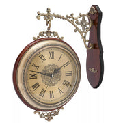 Double Sided 12" Wall Clock Antique Style Railway Station Wall Decor Gift Home