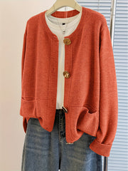 Solid Color Fashion Street Versatile Thick Needle Sweater Cardigan