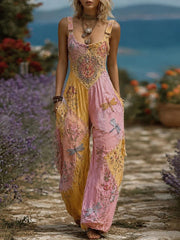 Floral Print Wide-Leg Jumpsuit for Women