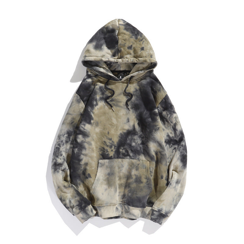 Dark Gradient Tie-Dye Oversized Streetwear Hoodie