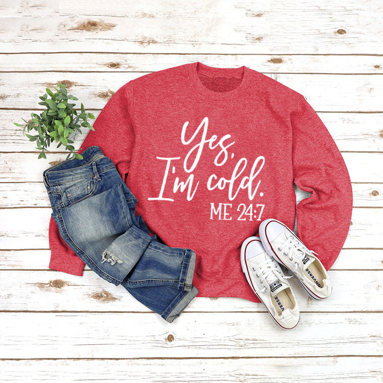 Cozy Letter Print Round Neck Casual Sweatshirt