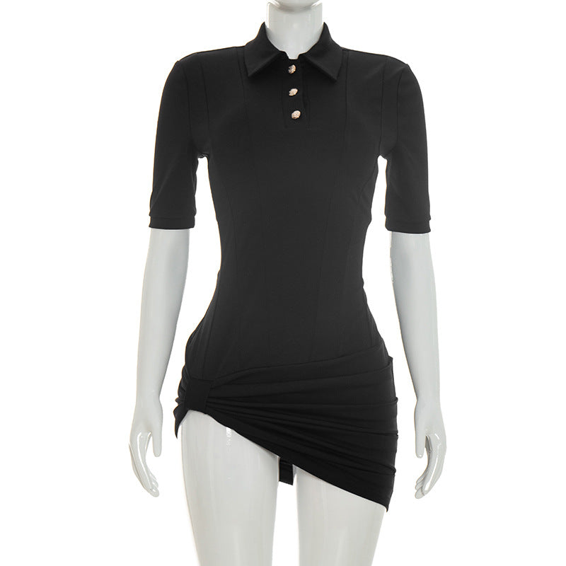 Chic Patchwork Asymmetrical Bodycon Dress