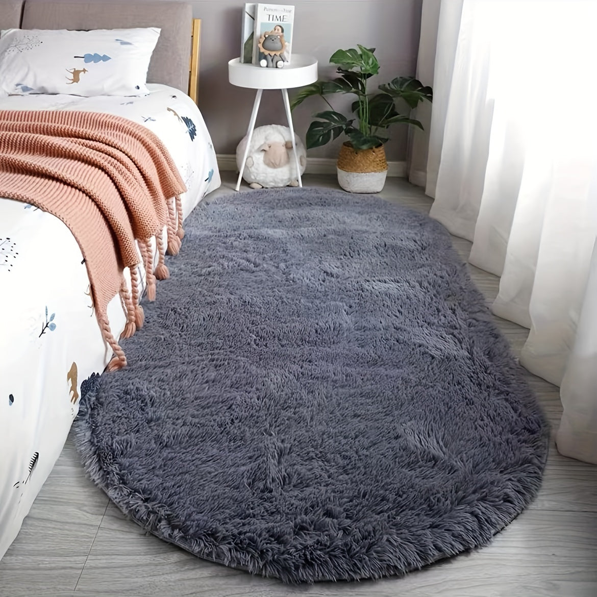 Oval bedroom bedside, bed end mat, living room coffee table mat
