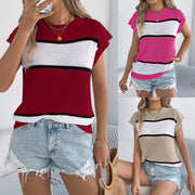 Vibrant Striped Knit Sweater – Lightweight, Trendy, Casual Fit