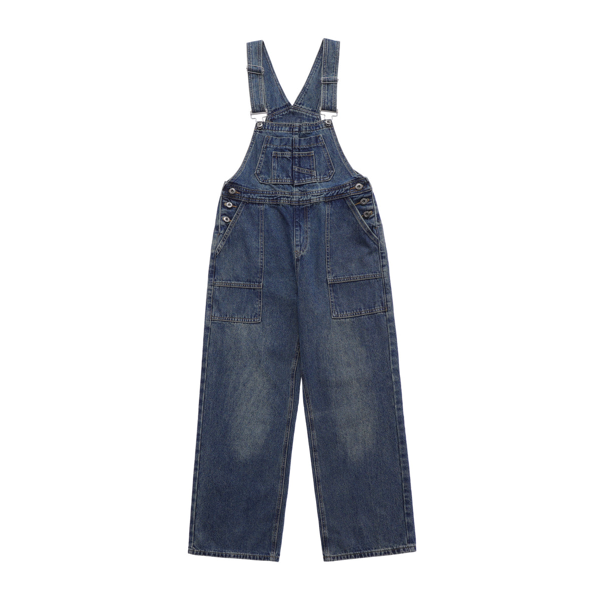 Denim Suspender Pants Women's Design Sense Loose Washed-out