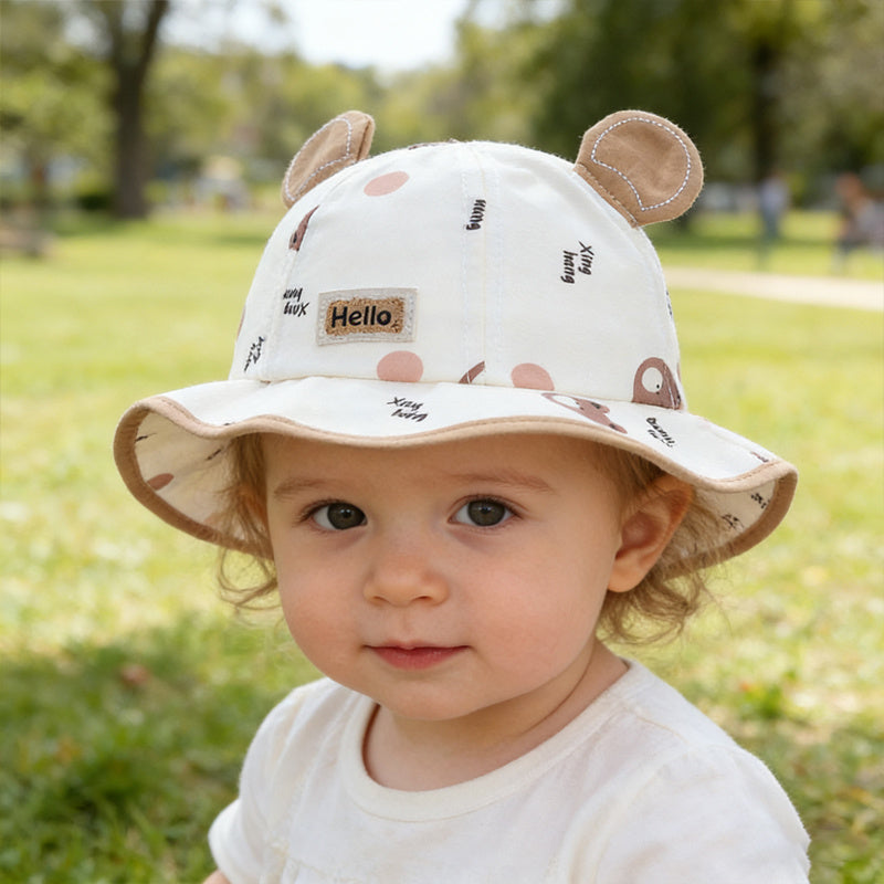 3D Bear Bucket Hat – Breathable Kids' Outdoor Hat for Spring and Summer