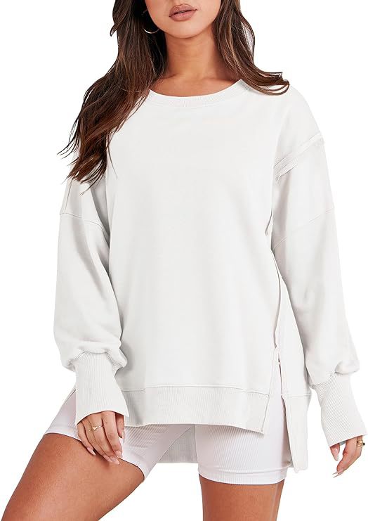 Frayed Hem Split Patchwork Long Sleeve Sweater