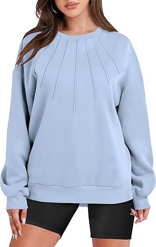 Women's Casual Pleated Round-Neck Fashion Sweater