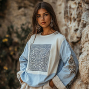 Loose Fit Long‑Sleeve Women’s Spring Top – Chic 3D Print