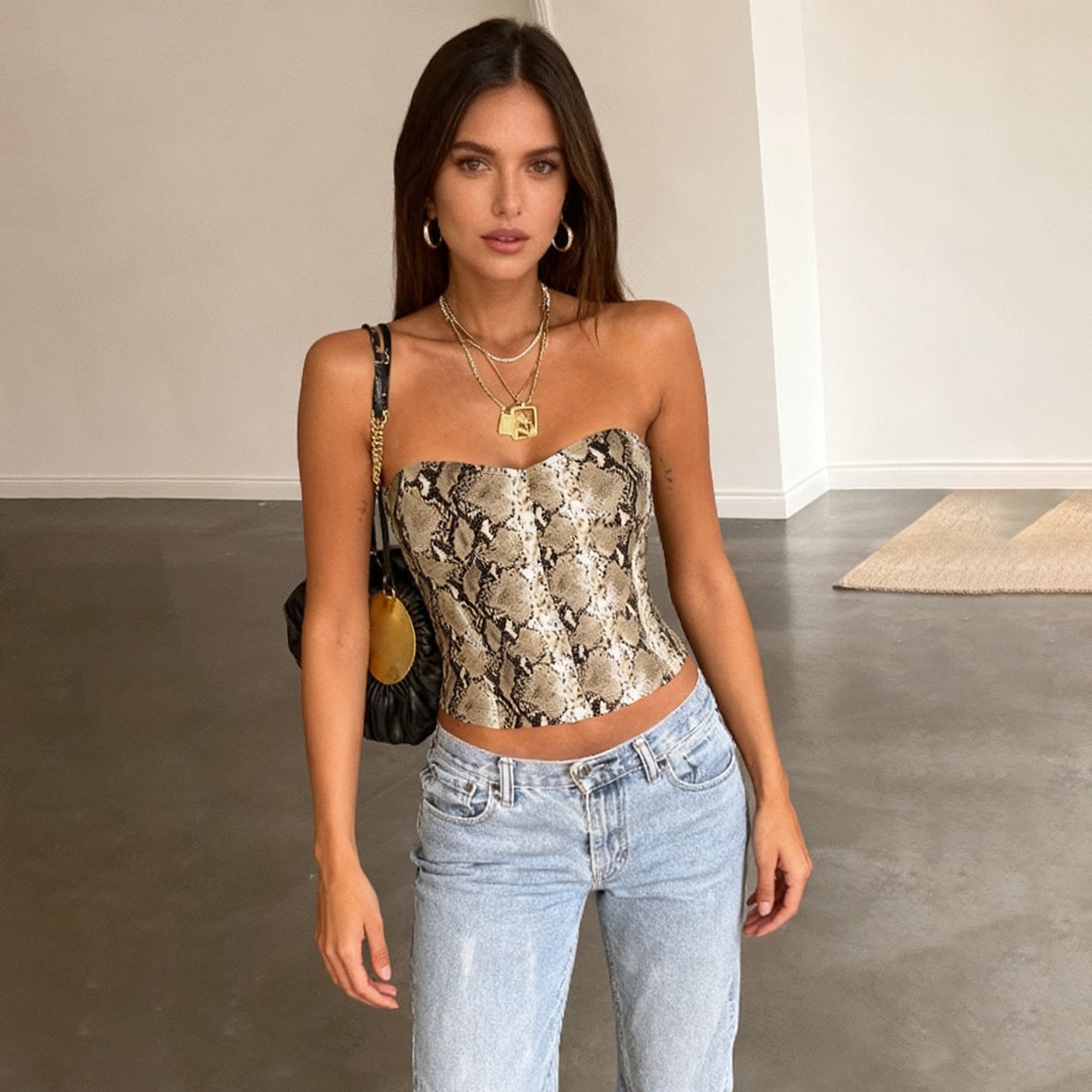 Vintage Leather Cropped Vest – Slim Fit, Strappy, Trendy Women's Top