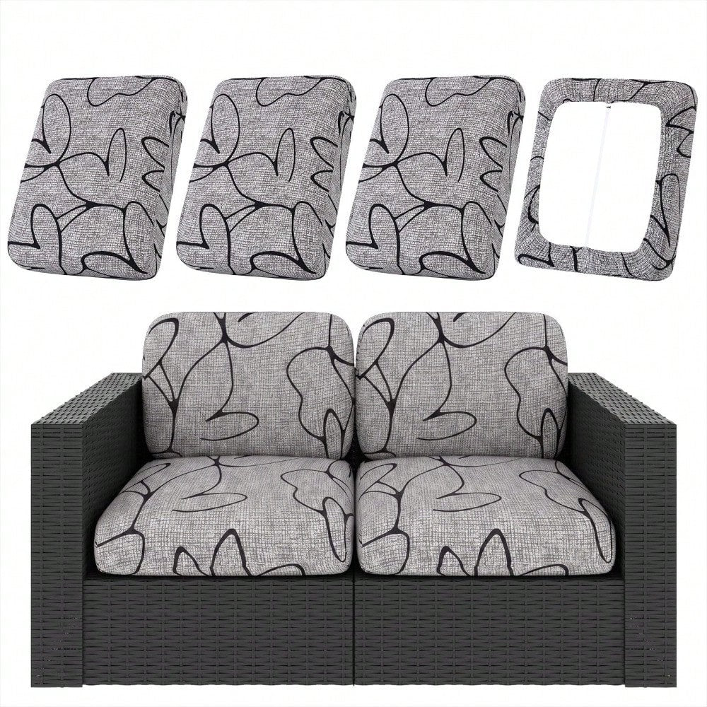 4pcs/ 8pcs/12pcs Patio Cushion Covers, Stretch Outdoor Couch Cushion Covers Replacement, Washable Outdoor Chair/Sofa Slipcovers for Patio Furniture Cushion Protector with Elastic Bottom (Paisley, Cover solely)