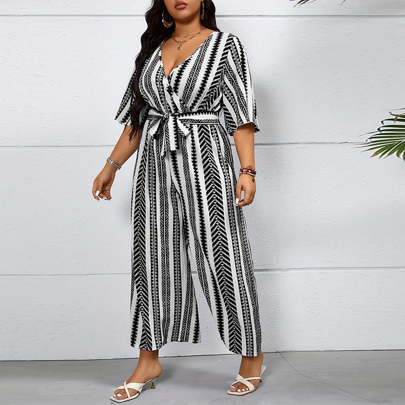 Women's Floral Short-Sleeve Wide-Leg Romper