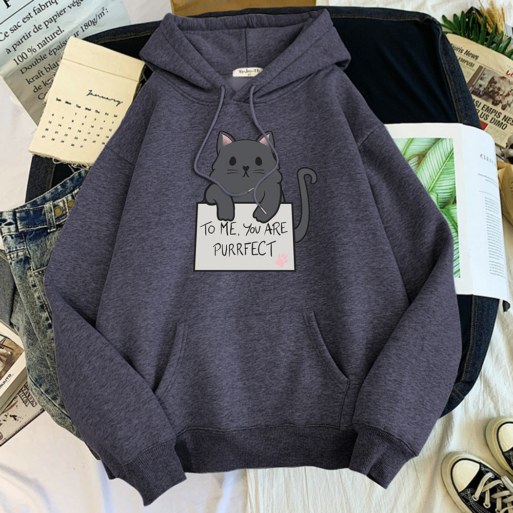 Girls Solid Color Cozy Long-Sleeve Hoodie