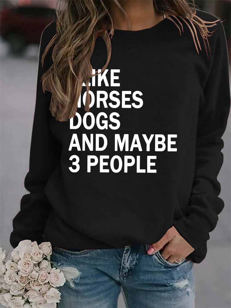 Women's Round Neck Fashionable Letter Loose Printed Sweater