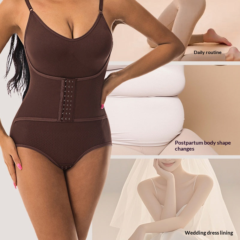 Snap Button Butt Lifting Body Shaper Jumpsuit