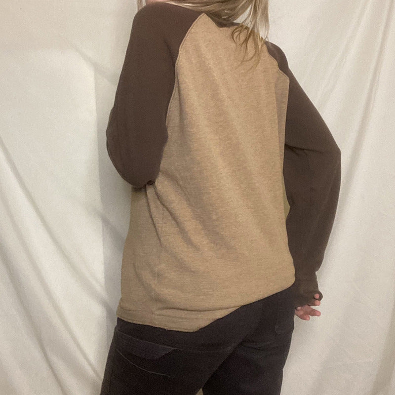 Women's Loose Casual Round Neck Long-Sleeve Pullover Top