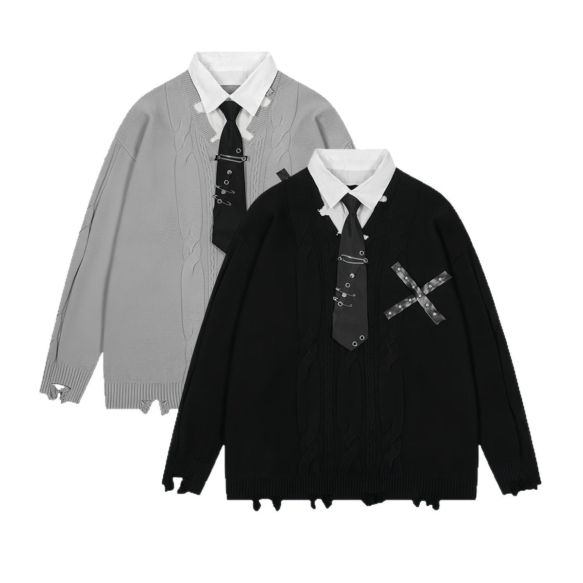 Women's Casual Irregular Design V-neck Long-sleeve Knitwear Coat
