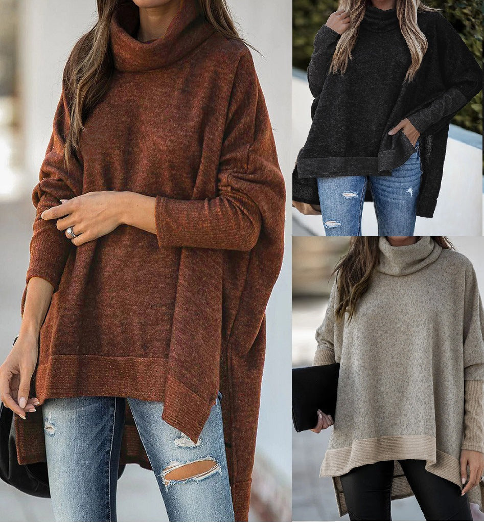 Cozy Batwing Sleeve Turtleneck Loose Sweater