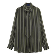 Lady Striped Tie Shirt